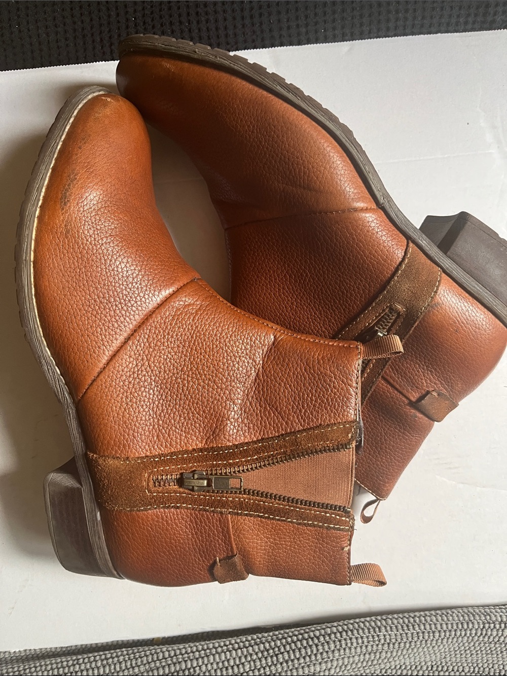 Hush Puppies Women’s Chestnut Brown Leather Ankle Boots